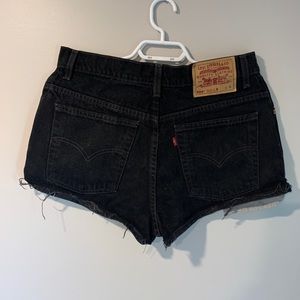 Levi’s black denim shorts